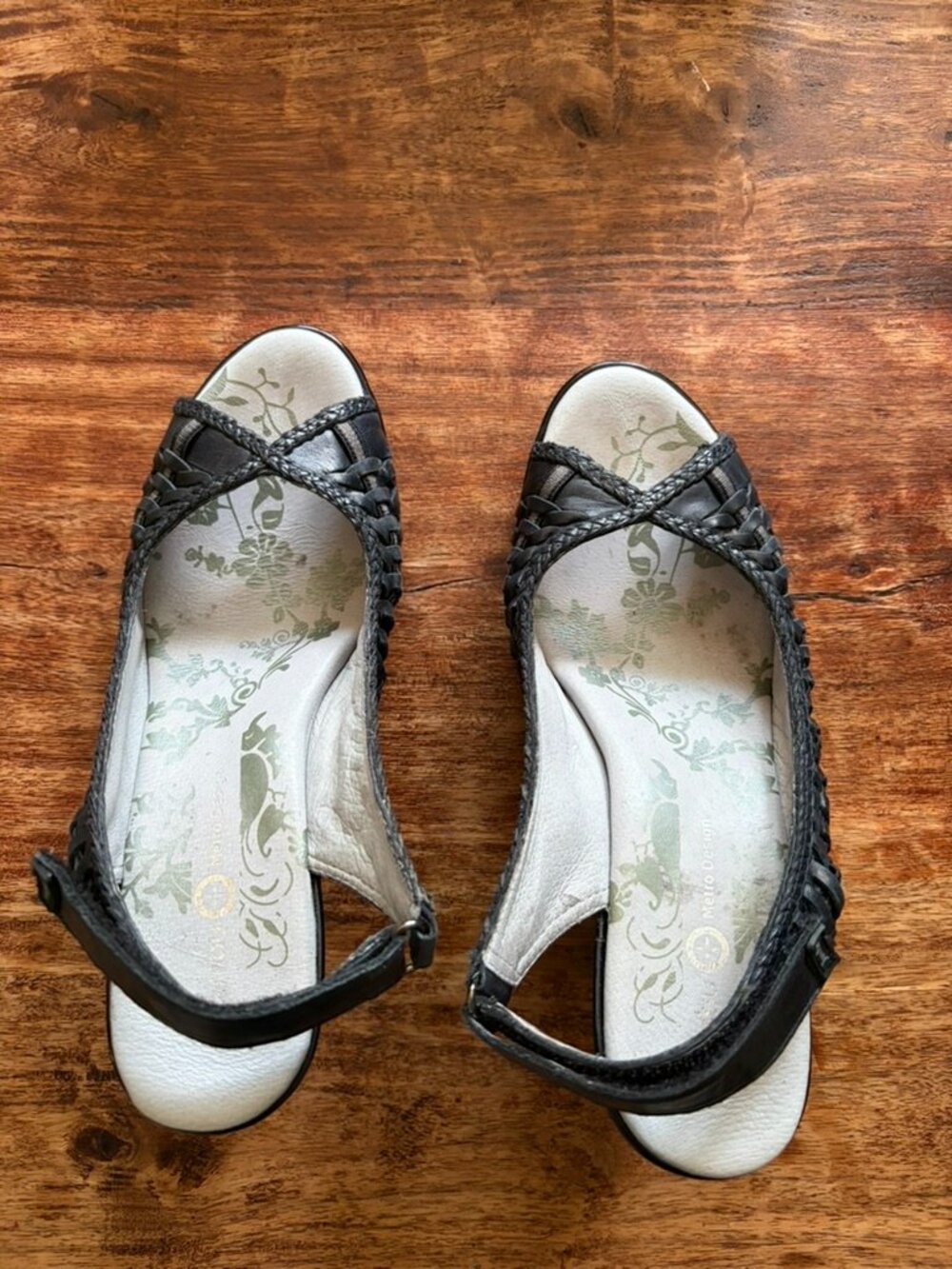 Woven Black "Sonya" Open-Toe Heels by Jambo Metro Design